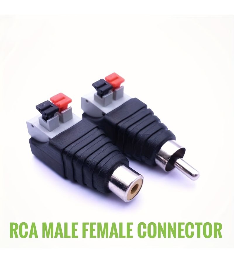 موصل RCA ذكر إلى أنثى، مشبك معدني للضغط على قابس التوصيل، بدون بطارية - Image 2