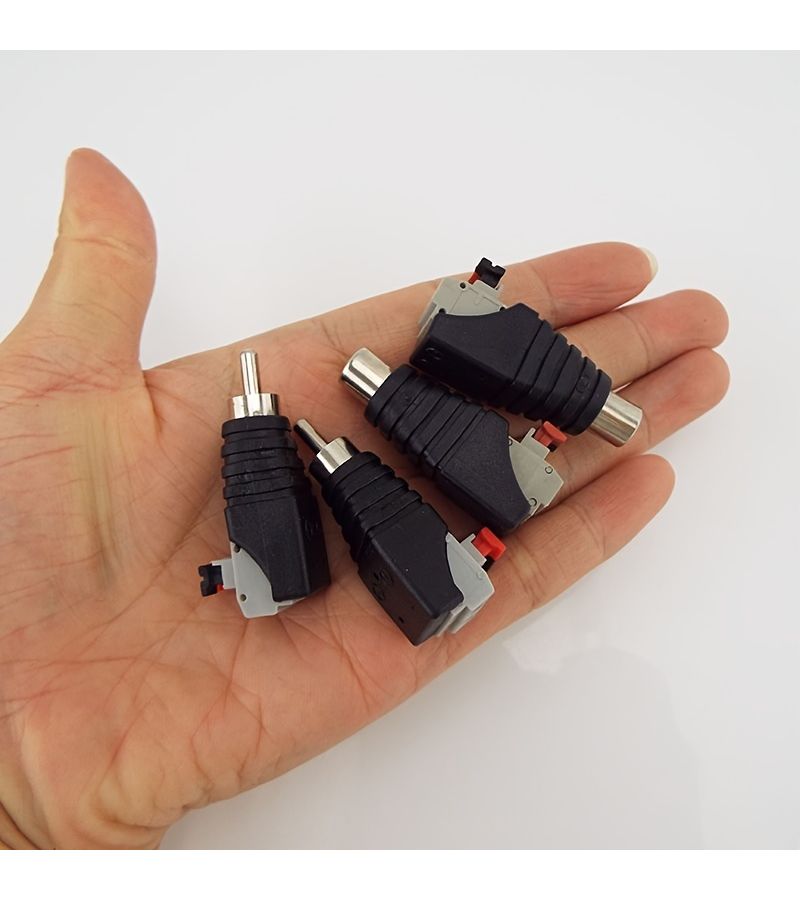 موصل RCA ذكر إلى أنثى، مشبك معدني للضغط على قابس التوصيل، بدون بطارية - Image 5