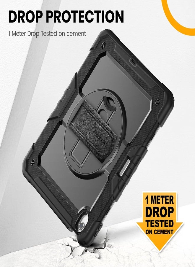 Timecity for iPad Air 13 Inch Case M3 2025/ M2 2024 (Model: A2898/ A2899/ A2900), 360° Rotating Stand, Pencil Holder & Wireless Charging, Shockproof with Screen Protector & Shoulder Strap, Black - Image 3