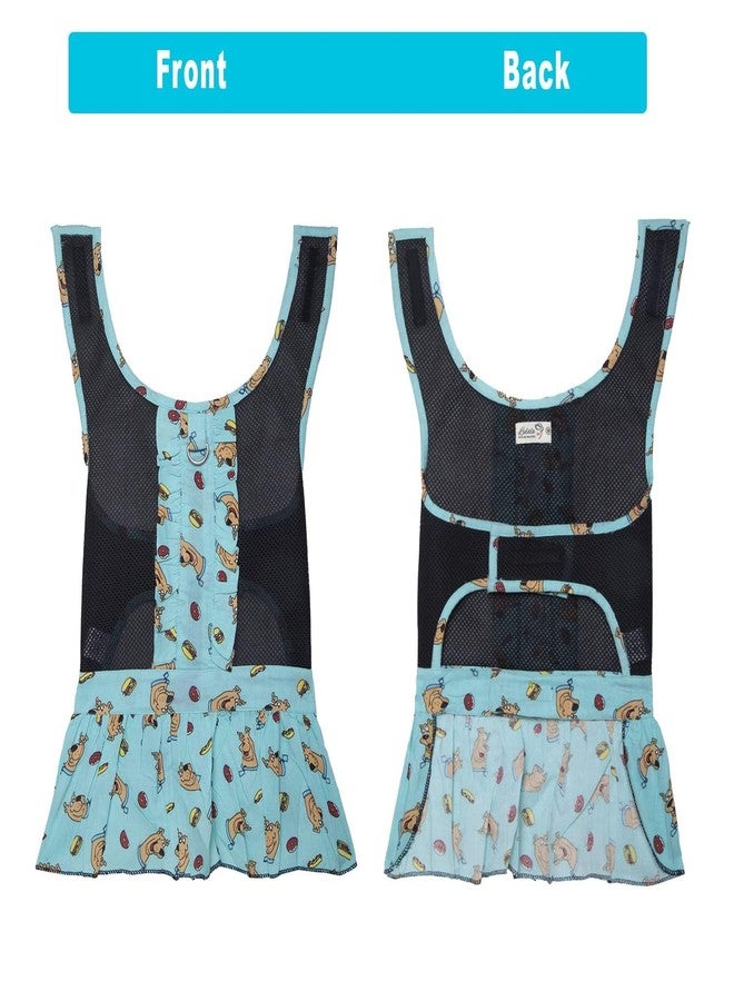 Lulala Summer Dog Princess Puppy Print Dresses Clothes Doggie Sundress with D-Ring Pet Vest Cat Apparel Puppy Dress Pet Dog Summer Layer Frill Sweetie Dress Tutu Dress Mesh Dogs(18 Inch,Sea Green) - Image 5