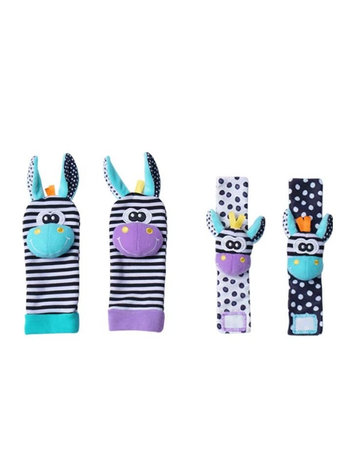 LIXADA Top-Quality Material 4-Piece Infant Socks And Zebra Wrist Rattles Toy Set For Kids, Fun Gift Idea for Birthday, Party, Family Fun - Image 4