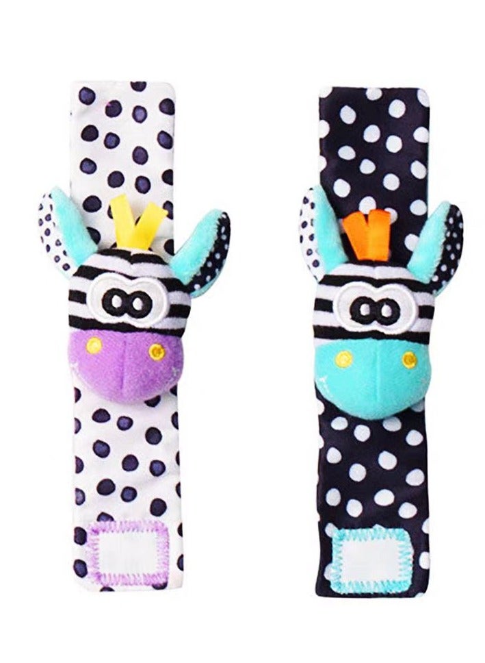 LIXADA Top-Quality Material 4-Piece Infant Socks And Zebra Wrist Rattles Toy Set For Kids, Fun Gift Idea for Birthday, Party, Family Fun - Image 2