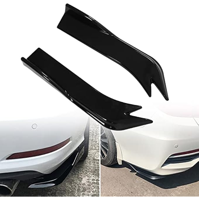 Folany Canard Protector, Anticollision Universal Rear Bumper Lip Antiscratch for Car(Bright black) - Image 3