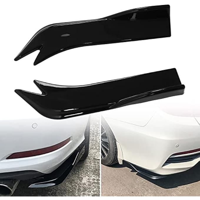 Folany Canard Protector, Anticollision Universal Rear Bumper Lip Antiscratch for Car(Bright black) - Image 4