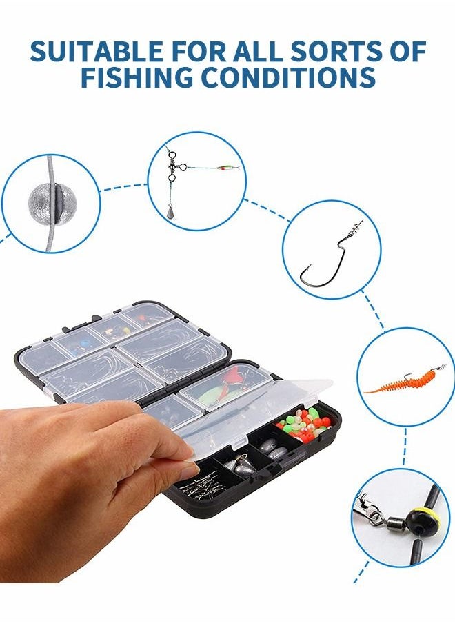 GROIC 187pcs Fishing Accessory Kit, Fishing Set with Tackle Box, Fishing Hooks, Crank Hook, Lead Sinker, Blocking Bead, 8-Ring Connector, Space Beans Terminal Tackle Kits  - Image 3