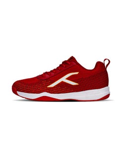 HUNDRED Unisex Adult Blade Lite Badminton Shoes (Non Marking) | Also Perfect For Squash, Table Tennis, Volleyball, Basketball & Indoor Sports | Lightweight & Durable (Red/Orange/White,6 Uk)  - Image 1