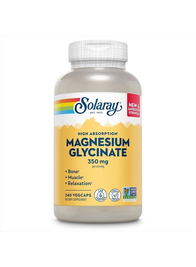 Solaray High Absorption Magnesium Glycinate 350 Mg 240 Vegcaps  - Image 1