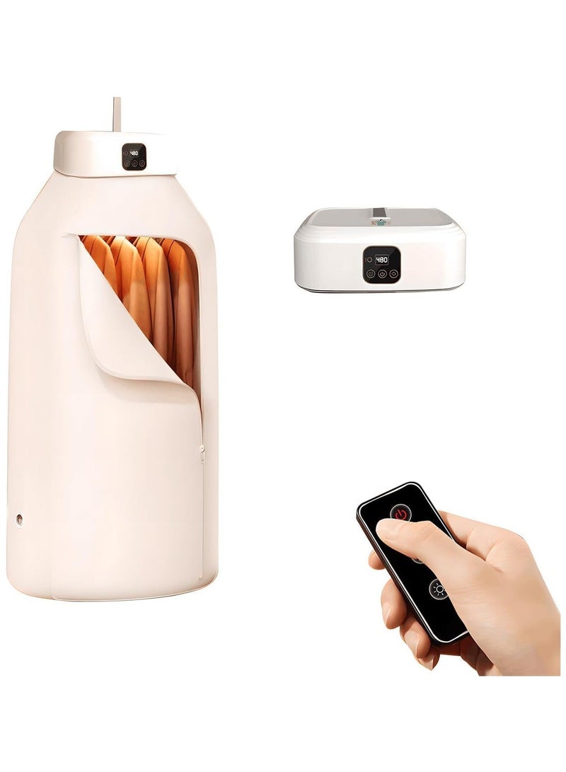 دينكس مجفف ملابس محمول - مجفف غسيل كهربائي قابل للطي والتمدد مع حقيبة تجفيف كبيرة السعة، ومؤقت قابل للتعديل، وتقنية تسخين آمنة - صغير الحجم وموفر للطاقة للمنزل أو السكن الجامعي أو السفر - Image 1