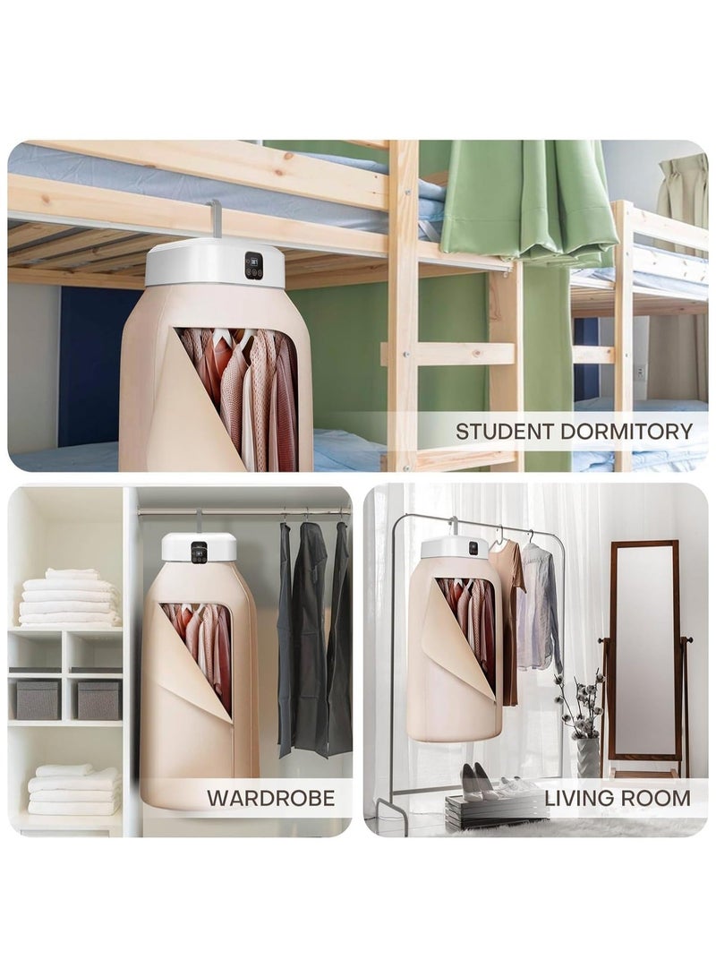 دينكس مجفف ملابس محمول - مجفف غسيل كهربائي قابل للطي والتمدد مع حقيبة تجفيف كبيرة السعة، ومؤقت قابل للتعديل، وتقنية تسخين آمنة - صغير الحجم وموفر للطاقة للمنزل أو السكن الجامعي أو السفر - Image 3