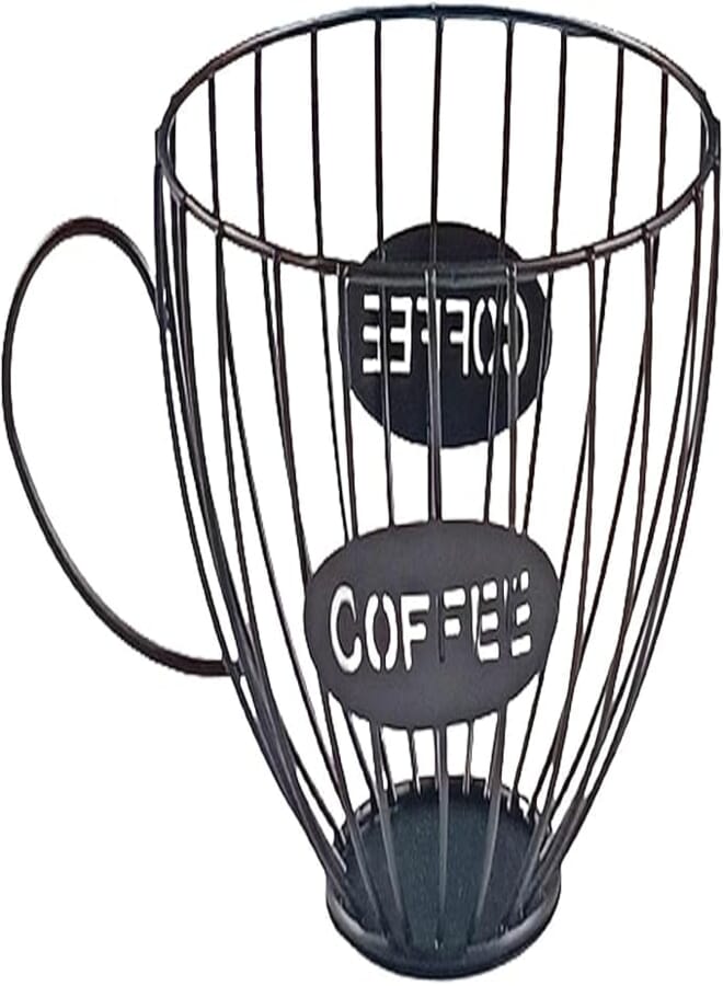 FLAMEER Coffee Pod Holder and Organizer Coffee Capsule Storage Basket Coffee Cup Basket Coffee Mug Storage Basket - Black