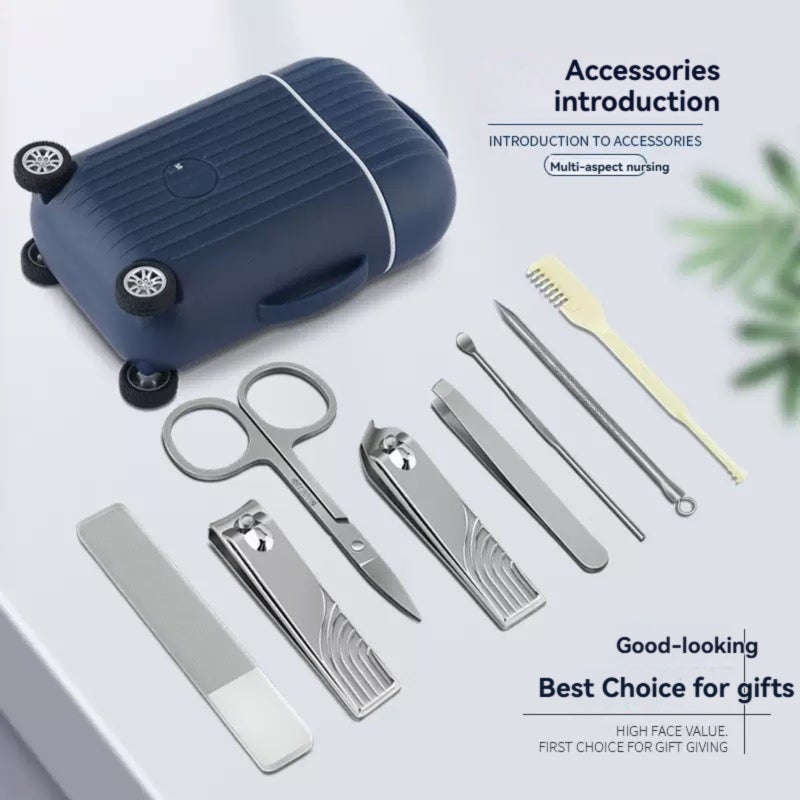 Mini travel suitcase nail clipper set  green - Image 4