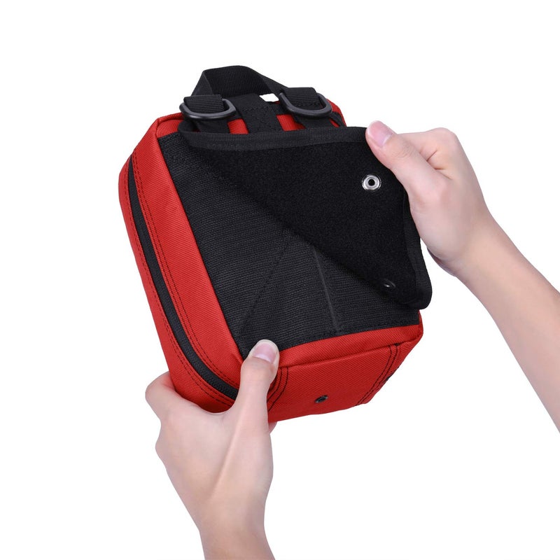 جونيكس MOLLE Medical Pouch EMT First Aid Pouch Rip-Away IFAK Tactical Utility Pouch for Outdoor Activities Medical Supplies (Bag Only), Red - Image 4
