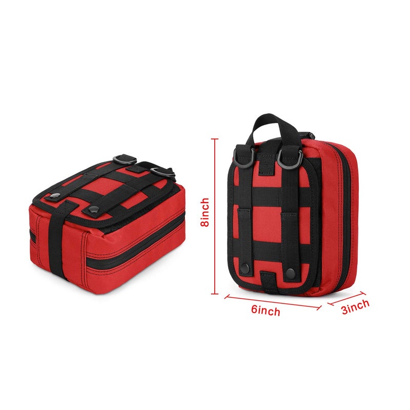 جونيكس MOLLE Medical Pouch EMT First Aid Pouch Rip-Away IFAK Tactical Utility Pouch for Outdoor Activities Medical Supplies (Bag Only), Red - Image 5