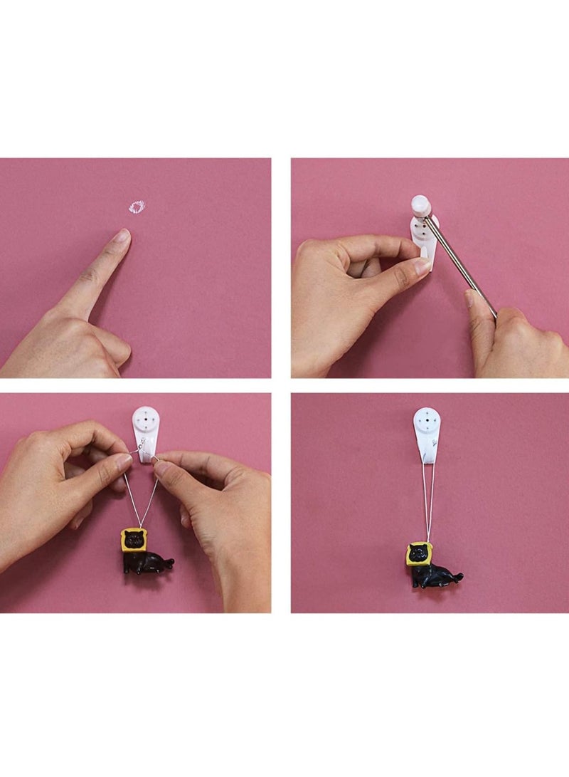 HW 30 Pcs Invisible Non-Trace Wall Picture Hook, Durable Hardwall Hanging Hook for Photo Frame Art Painting Hangers, Concrete Wall Hooks Nail Plastic  - Image 4