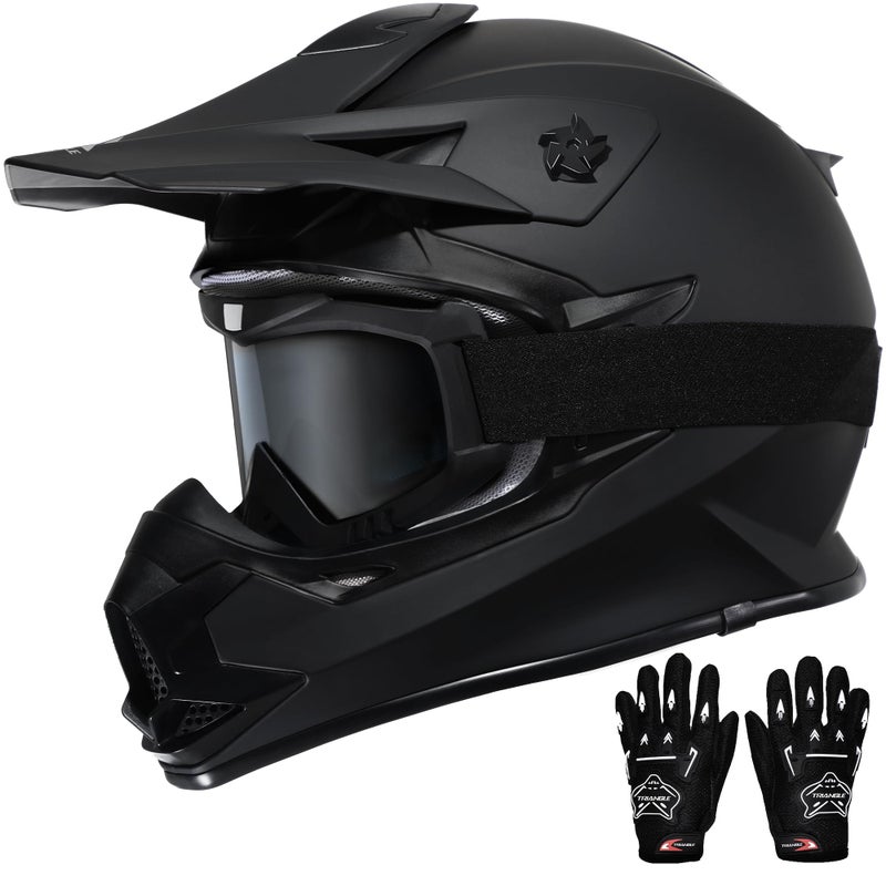 TRIANGLE Adult Dirt Bike Helmet Full Face Motorcycle Helmets with Adjustable Goggles Gloves DOTFMVSS218 Certified Motocross Helmet for OffRoad ATV BMX UTV - Image 3