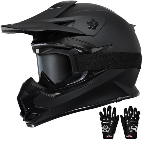 TRIANGLE Adult Dirt Bike Helmet Full Face Motorcycle Helmets with Adjustable Goggles Gloves DOTFMVSS218 Certified Motocross Helmet for OffRoad ATV BMX UTV - Image 1