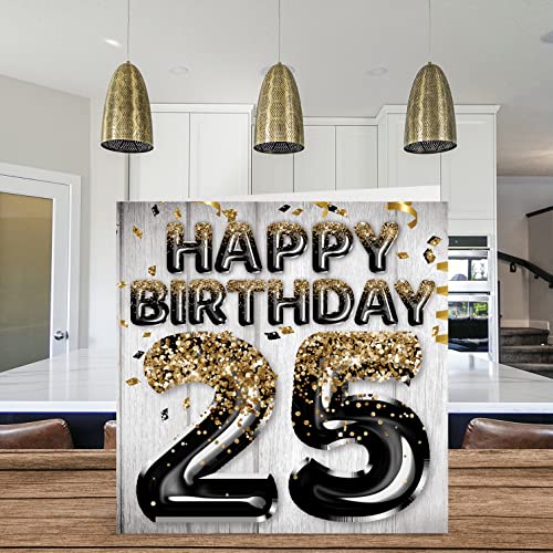 Stuff4 25th Birthday Card for Men - Black & Gold Glitter Balloons - Happy Birthday Cards for 25 Year Old Man Son Brother Uncle Cousin, 5.7 x 5.7 Inch Twenty-Five Twenty-Fifth Greeting Cards Gift - Image 3
