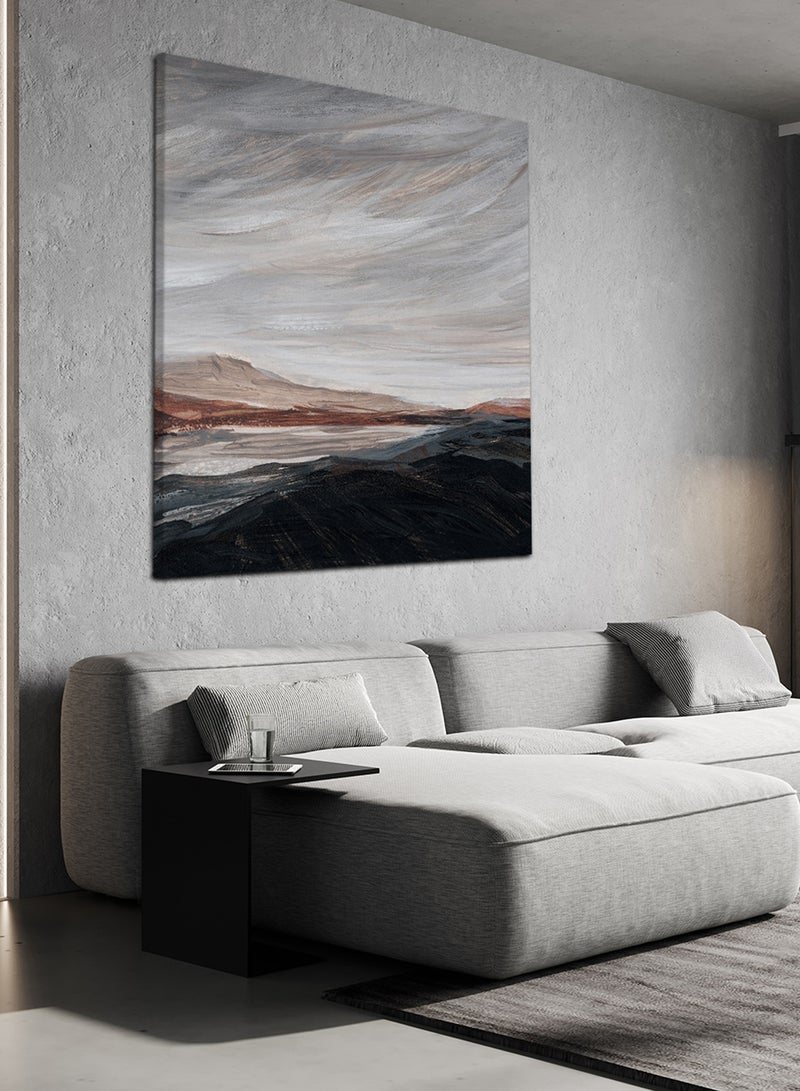 لوحة كانفاس على إطار خشبي بتصميم جبال - Image 1