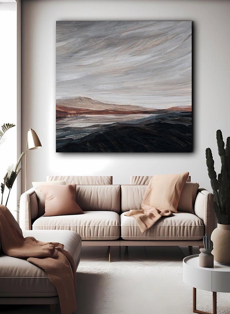 لوحة كانفاس على إطار خشبي بتصميم جبال - Image 2