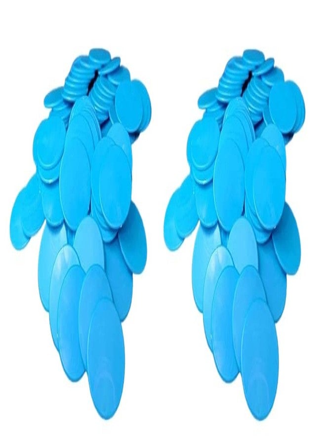 موريل، عملة معدنية زرقاء بلاستيكية مستديرة الشكل، رقائق للمتاجر، ألعاب الطاولة، المحلات التجارية، الكازينوهات، المدارس | 200 عملة. - Image 1