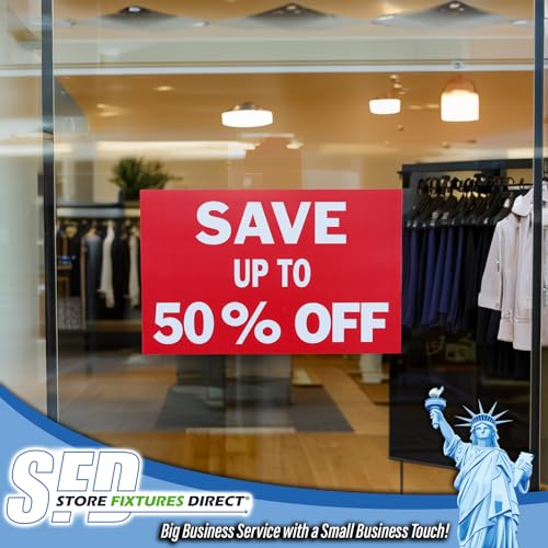 Store Fixtures Direct Up to 50% Percent Off Sign Bundle Pack, 7" x 11": 20%, 30%, 40% & 50%, 2 of Each Sign, 10 Pack - Image 5