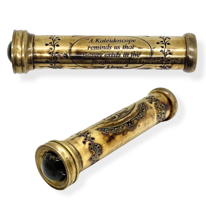 Treasure Lords Handmade Polished Brass Kaleidoscope Return Gifts for Kids BirthdayGolden FinishKaleidoscope for KidsAdultsFriends FamilyChildren 3D Mirror Lens 1pc - Image 3