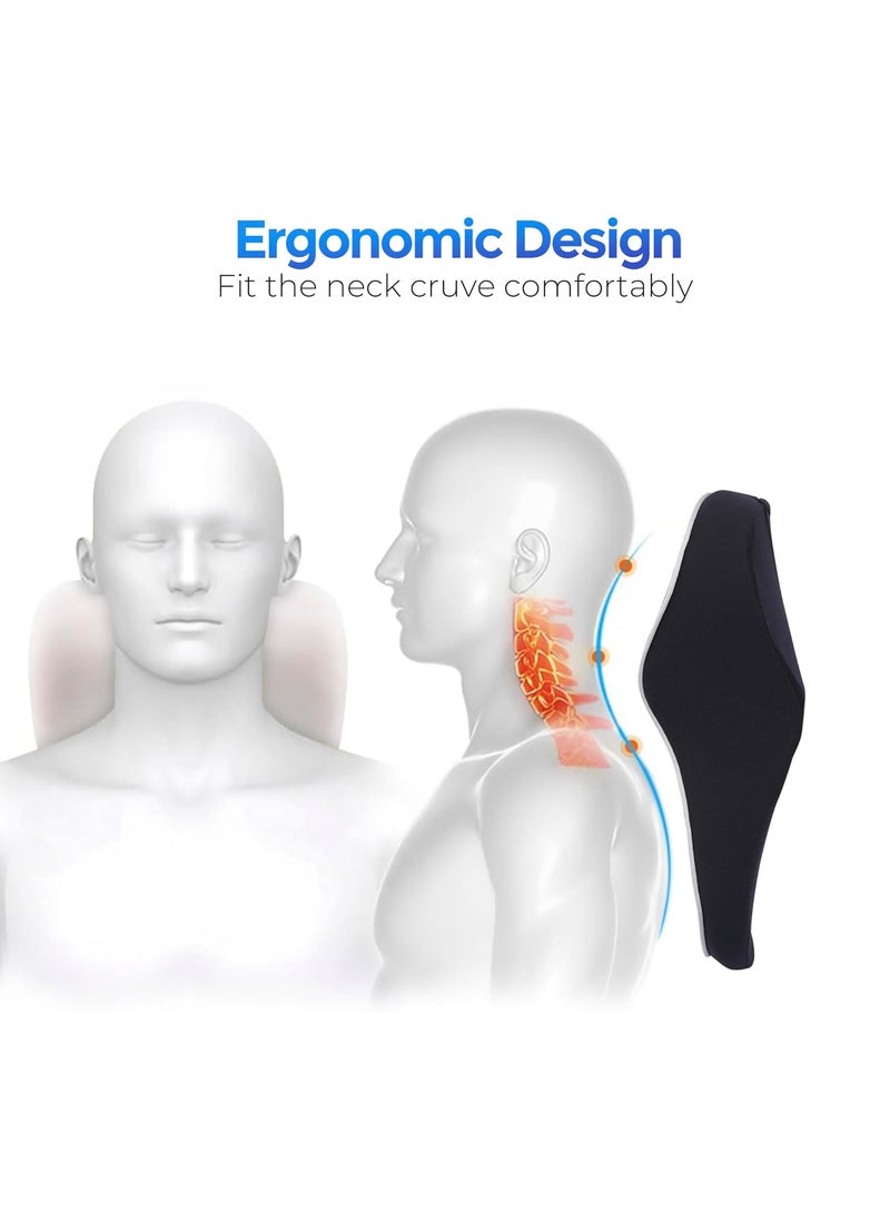 Plexda Plexda Car Neck Rest Pillow car Neck Support Memory Foam Headrest for Car Seat Office Chair Cervical Car Neckrest Ergonomic Design to Support Head Neck Rest during long drives L Black  - Image 4