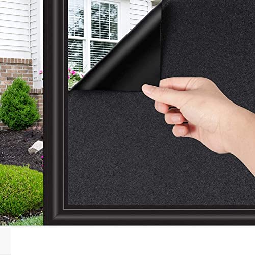 LIVECOOL Privacy Window Film - Heat Resistant, 100% Blackout, Anti UV Sun Protection, Self Adhesive for Home, Office, Bathroom, Bedroom, Kitchen (20 X 75 Inch) - Image 1