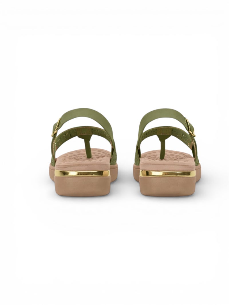 Modare Women's Green Flat Back Strap Sandals - Comfortable Casual Footwear - Image 4