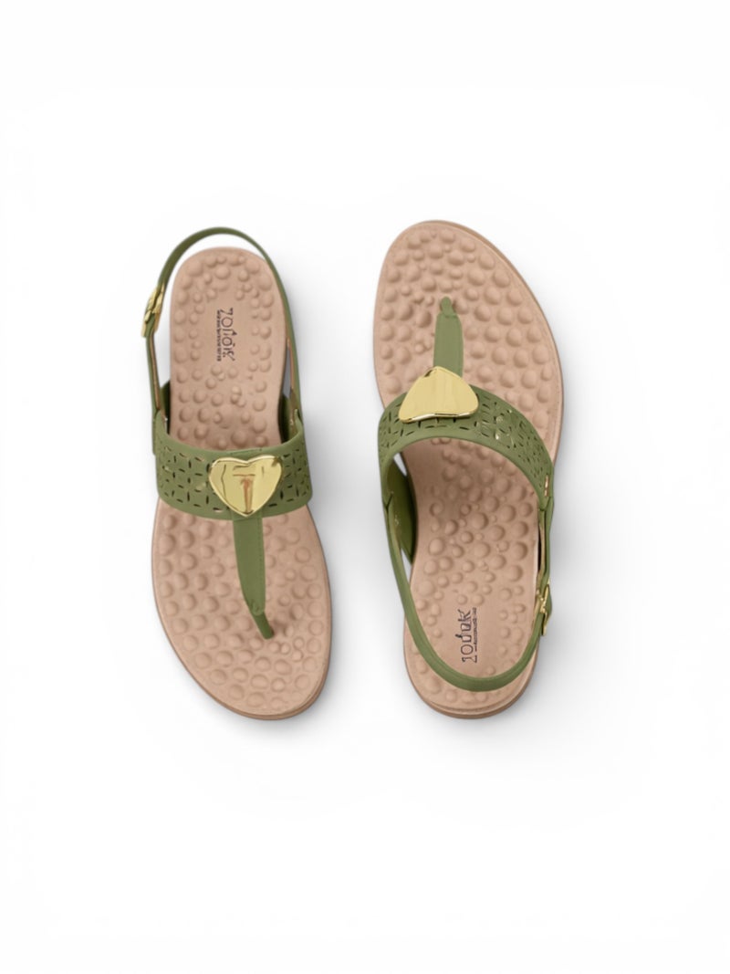 Modare Women's Green Flat Back Strap Sandals - Comfortable Casual Footwear - Image 5