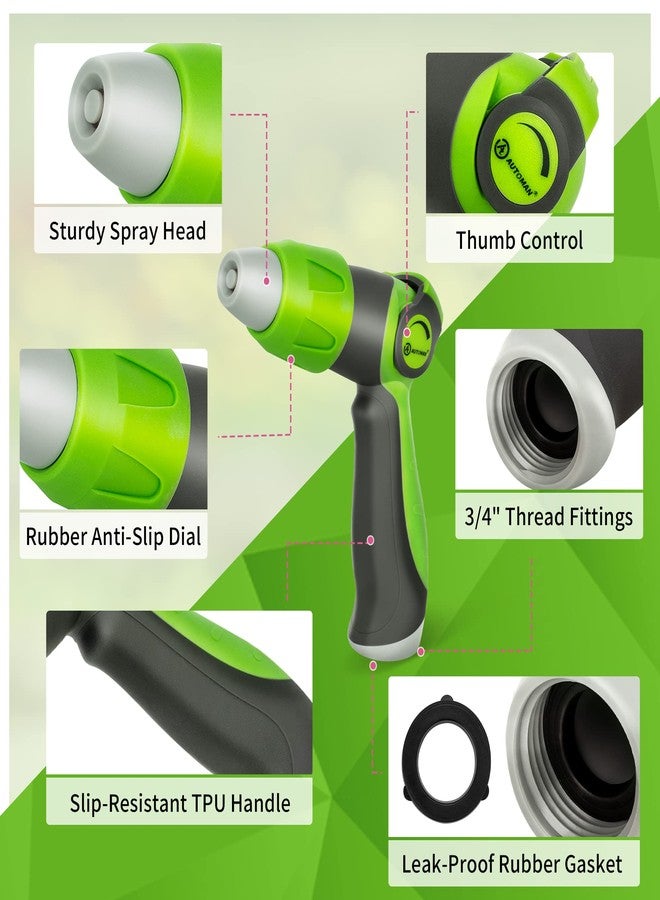 AUTOMAN Garden Hose Nozzle - 2 Pack, Thumb Control Sprayer, Durable Slip-Resistant Water Nozzle, Extra 4 Washers, for Watering Plants Lawn & Garden, Cleaning, Washing Car, Showering Pets - Image 3