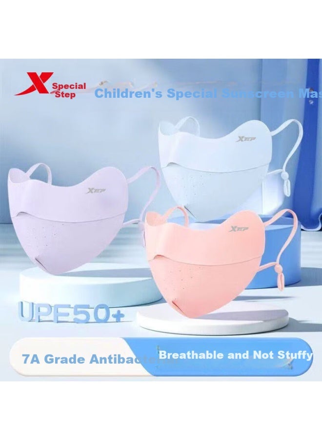 Xtep Children's Breathable Eye-protective Sunscreen Face Mask Anti-uv Ice Silk Summer Thin Style For Boys And Girls - Taro Purple - Image 2