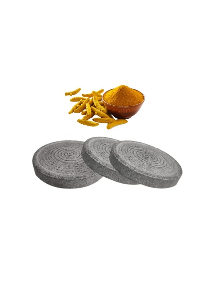 Trustful Gift House Trustful Gift House Traditional Turmeric Grinding Stone Sandalwood Octogen GrindingRubbing Stone Grey  - Image 2