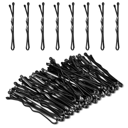 Amabro Mini Bobby Pins 50PCS 137 Inch Small Wavy Hair Pins Metal Hair Clip Hairpins for Women Gilr Kids Buns Long Straight Curly Hair All Hair TypesBlack