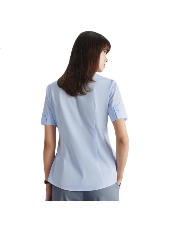 G2000Spring And Summer Mall Matching Cotton Blend Skin-Friendly Commuter Formal Short-Sleeve Shirt, Light Blue, Size 38 - Image 2