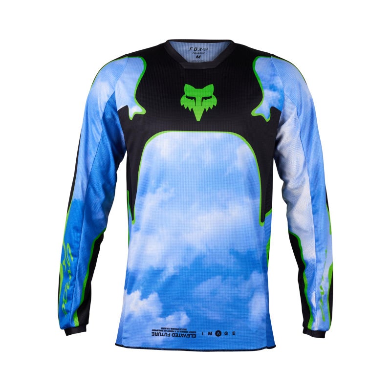 Fox Racing 180 ATLAS MOTOCROSS JERSEY, BLACK/GREEN, X-Small