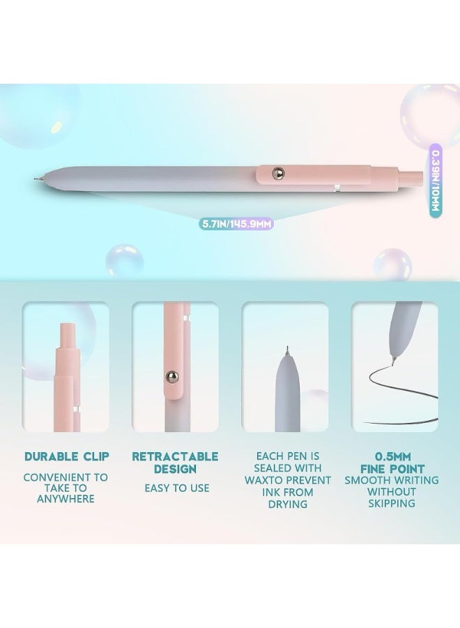 CMGTYYD Quick-dry neutral pen, 5 pcs 0.5 mm gradient color black neutral pen set, fine nib, smooth writing, suitable for school, office and other places. - Image 3