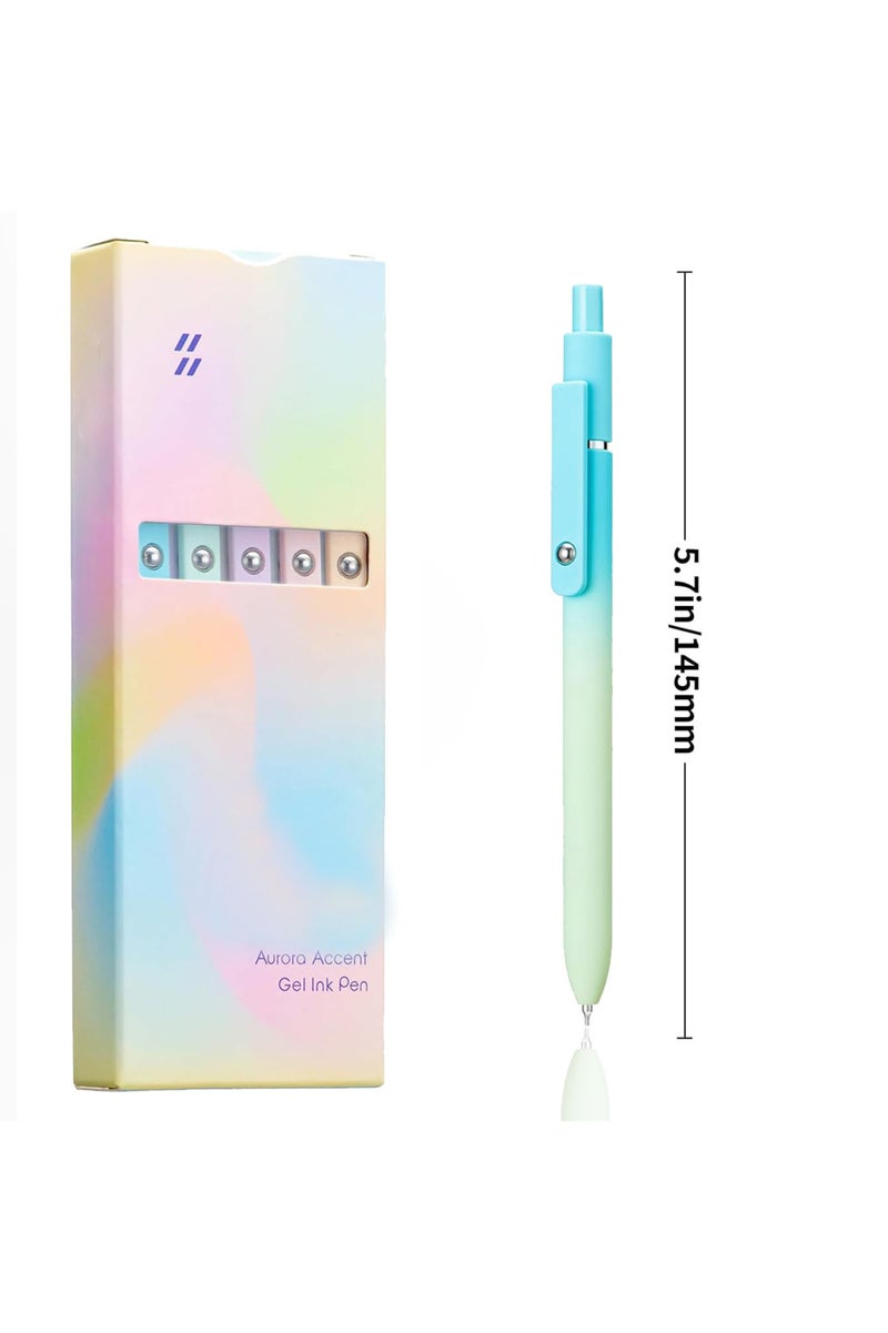 CMGTYYD Quick-dry neutral pen, 5 pcs 0.5 mm gradient color black neutral pen set, fine nib, smooth writing, suitable for school, office and other places. - Image 2