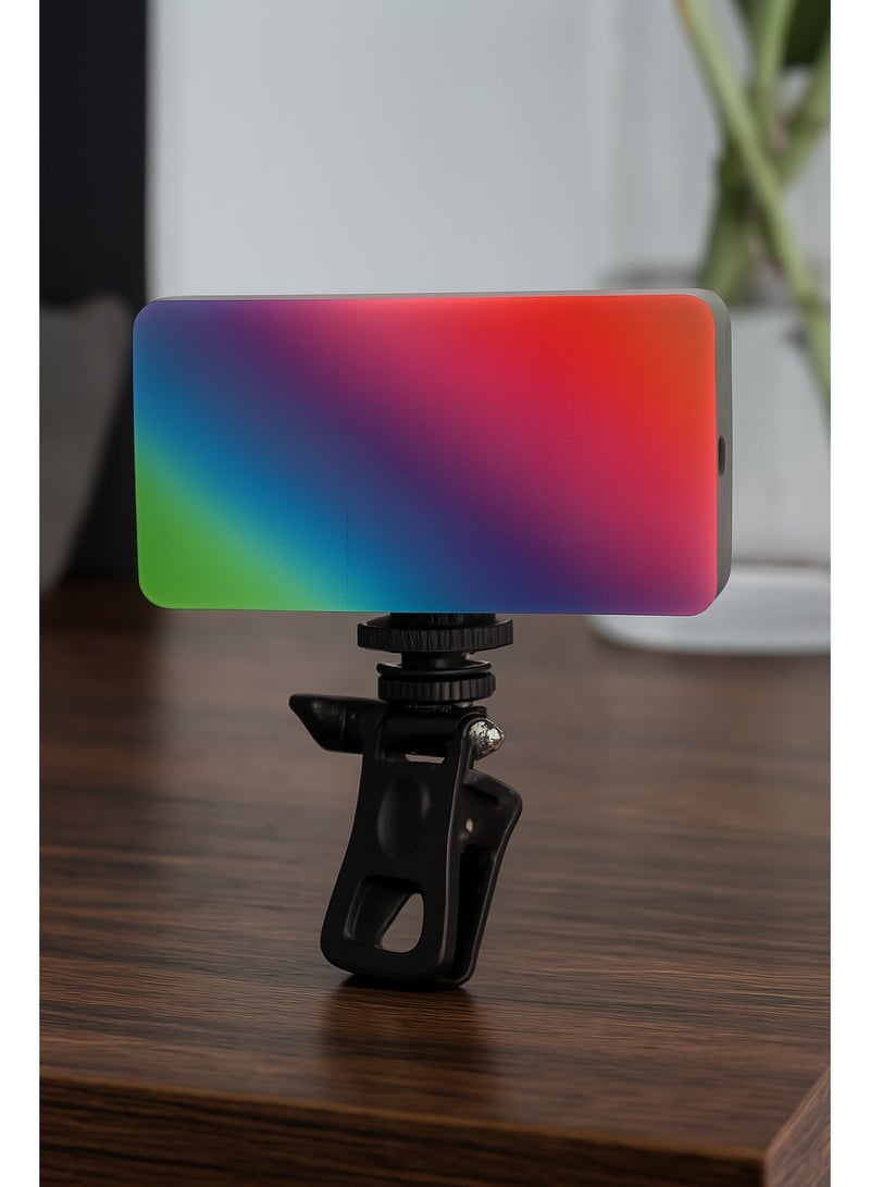 AY-96JSSR Professional RGB Lighting, Double-Sided, 8W, 360-Color Full Lighting, 1800mAh Battery for Photography and Streaming - Image 4