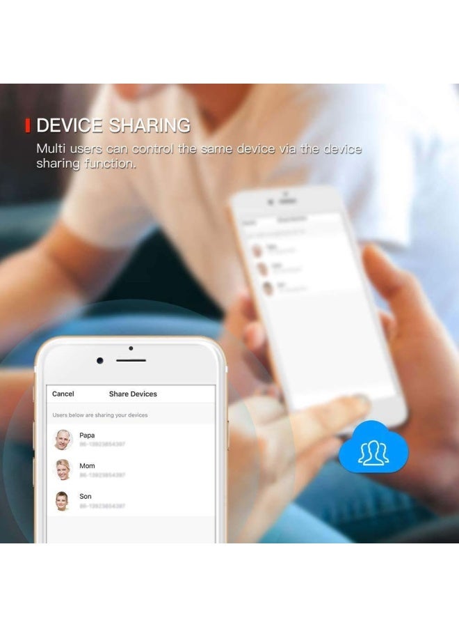 كابتن تيك مقبس واي فاي ذكي صغير الحجم أبيض 2.17x2.05بوصة - Image 2
