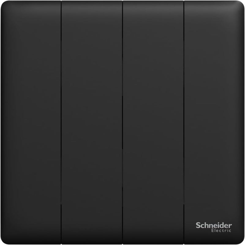 Schneider Electric Unica X 2-Way 4-Gang Switch - Jet Black - Image 1