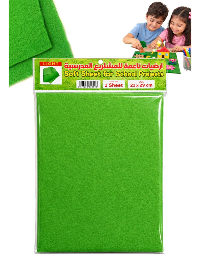Acrylic Felt Fabric Sheet 21x29cm – Thick Light Green Craft Felt for DIY Arts Crafts Sewing Decorations and School Projects - Image 1