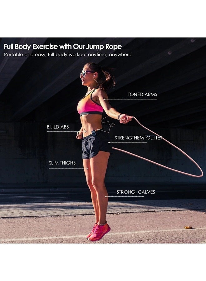 عبوتان من حبل القفز للياقة البدنية، حبل نط سريع للرجال والأطفال والنساء، حبل قفز للتمارين مع حبال PVC خالية من التشابك، قابل للتعديل للكبار - Image 4
