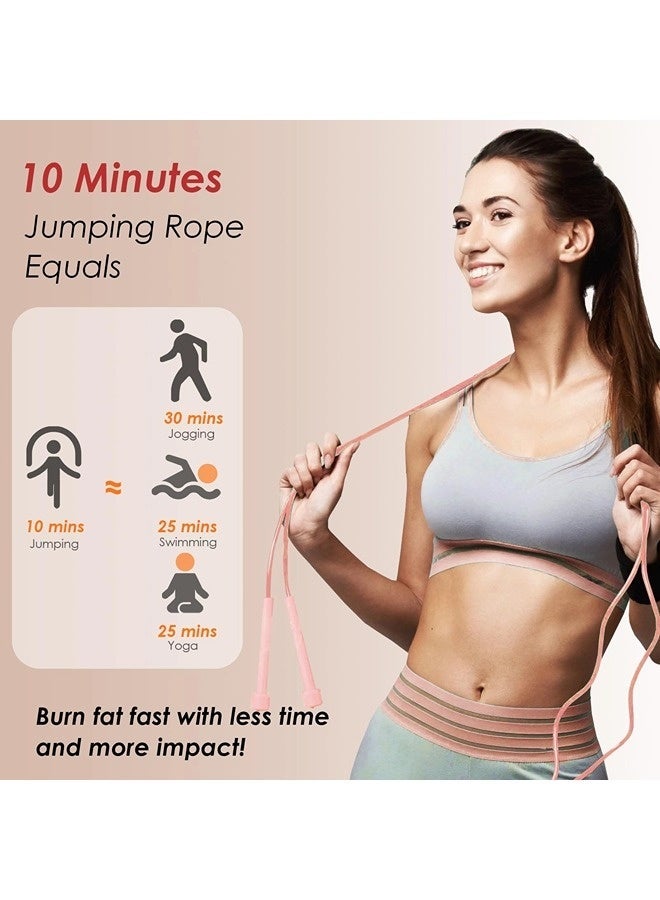عبوتان من حبل القفز للياقة البدنية، حبل نط سريع للرجال والأطفال والنساء، حبل قفز للتمارين مع حبال PVC خالية من التشابك، قابل للتعديل للكبار - Image 3