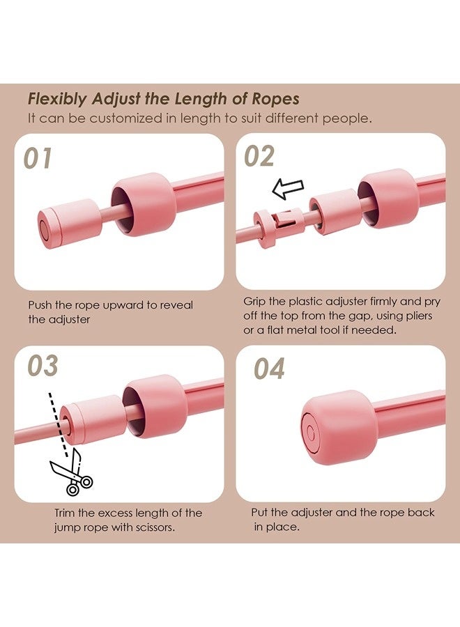 عبوتان من حبل القفز للياقة البدنية، حبل نط سريع للرجال والأطفال والنساء، حبل قفز للتمارين مع حبال PVC خالية من التشابك، قابل للتعديل للكبار - Image 5