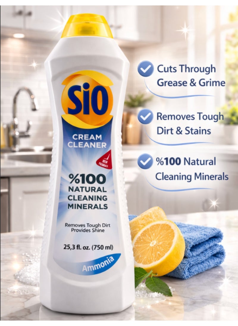 SIO Ammonia Cleansing Cream 500ml – Powerful Cream Cleaner for Kitchen & Bathroom Grease Removal - Image 1