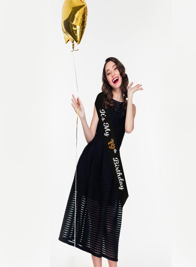 PYQWA It’s My 19th Birthday Sash - Black Sash with Foil - Cheers to 19th Birthday Sash- 19th Birthday Accessories for Boy and Girl - Image 2