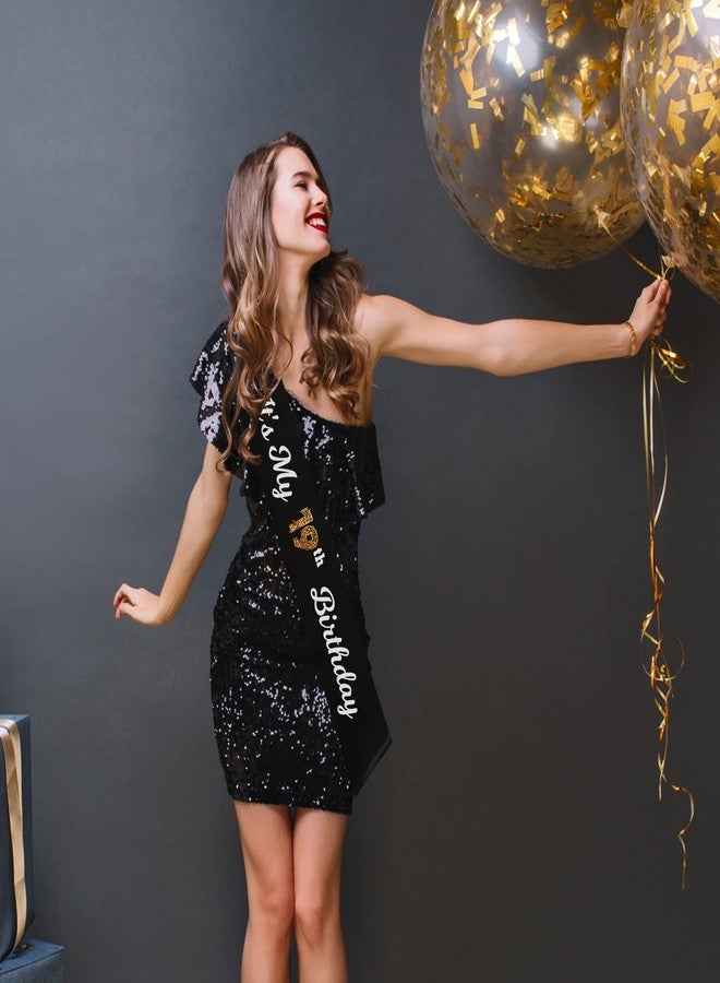 PYQWA It’s My 19th Birthday Sash - Black Sash with Foil - Cheers to 19th Birthday Sash- 19th Birthday Accessories for Boy and Girl - Image 3