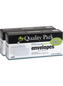 Quality Park 10 Security Envelopes No Window Redistrip Self Seal Envelopes 24Lb White Wove 41/8" X 91/2" 200 Per Box  - Image 1