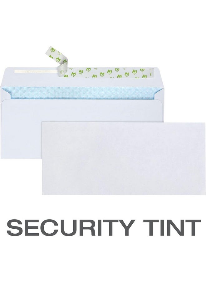 Quality Park - 10 Security Envelopes No Window Redistrip Self Seal Envelopes 24Lb White Wove 41/8" X 91/2" 200 Per Box - Image 1